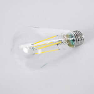 GloboStar® 99094 Λάμπα LED Long Filament E27 ST64 Αχλάδι 4W 840lm 360° AC 220-240V IP20 Φ6.4 x Υ14.5cm Φυσικό Λευκό 4000K με Διάφανο Γυαλί – Pro Series 210lm/W – A Ενεργειακή Κλάση – 3 Χρόνια Εγγύηση