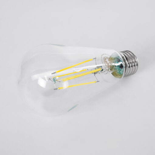 GloboStar® 99094 Λάμπα LED Long Filament E27 ST64 Αχλάδι 4W 840lm 360° AC 220-240V IP20 Φ6.4 x Υ14.5cm Φυσικό Λευκό 4000K με Διάφανο Γυαλί – Pro Series 210lm/W – A Ενεργειακή Κλάση – 3 Χρόνια Εγγύηση