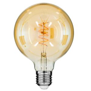GloboStar® 99138 Λάμπα E27 G125 Γλόμπος LED SOFT SPIRAL FILAMENT 6W 490 lm 320° AC 85-265V Edison Retro με Μελί Γυαλί Ultra Θερμό Λευκό 2200 K Dimmable