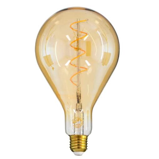 GloboStar® 99164 Λάμπα E27 PS30 Cherry LED SOFT SPIRAL FILAMENT 6W 500 lm 320° AC 85-265V Edison Retro με Μελί Γυαλί Ultra Θερμό Λευκό 2200 K Dimmable