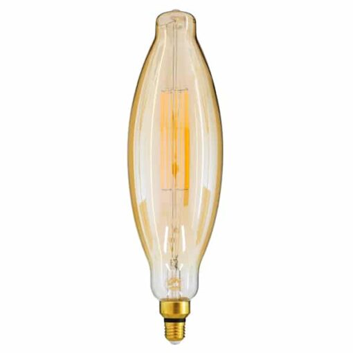 GloboStar® 99167 Λάμπα E27 3.5K Avocados LED LONG FILAMENT 12W 1060 lm 320° AC 85-265V Edison Retro με Μελί Γυαλί Ultra Θερμό Λευκό 2200 K Dimmable