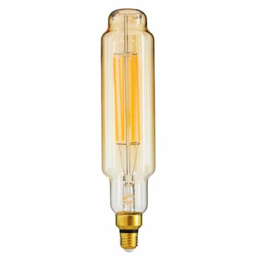 GloboStar® 99168 Λάμπα E27 BTT80 Bananas LED LONG FILAMENT 12W 1060 lm 320° AC 85-265V Edison Retro με Μελί Γυαλί Ultra Θερμό Λευκό 2200 K Dimmable