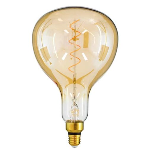 GloboStar® 99171 Λάμπα E27 ER180 Papayas LED SOFT SPIRAL FILAMENT 10W 860 lm 320° AC 85-265V Edison Retro με Μελί Γυαλί Ultra Θερμό Λευκό 2200 K Dimmable