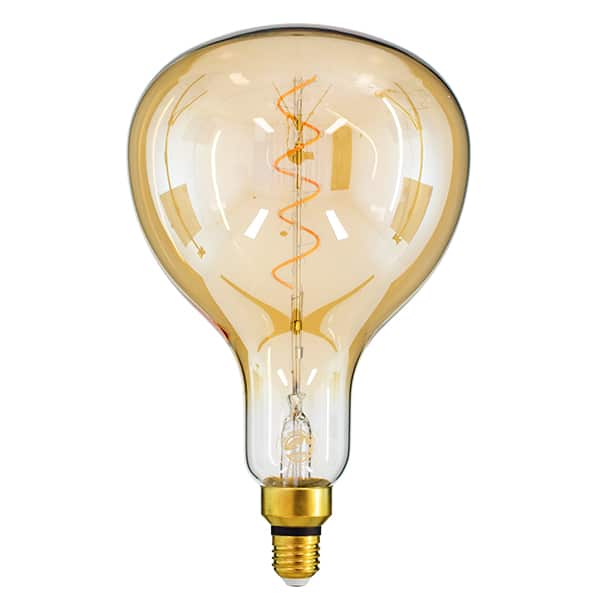 GloboStar® 99171 Λάμπα E27 ER180 Papayas LED SOFT SPIRAL FILAMENT 10W 860 lm 320° AC 85-265V Edison Retro με Μελί Γυαλί Ultra Θερμό Λευκό 2200 K Dimmable