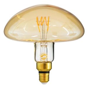 GloboStar® 99173 Λάμπα E27 MR200 Mushroom LED SOFT SPIRAL FILAMENT 6W 500 lm 320° AC 85-265V Edison Retro με Μελί Γυαλί Ultra Θερμό Λευκό 2200 K Dimmable