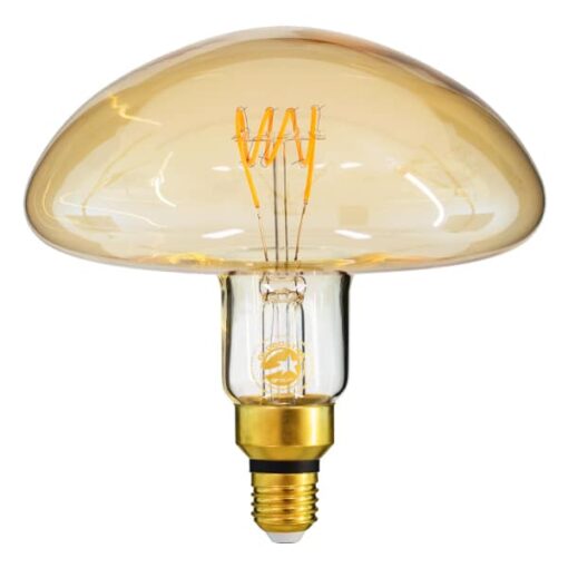 GloboStar® 99173 Λάμπα E27 MR200 Mushroom LED SOFT SPIRAL FILAMENT 6W 500 lm 320° AC 85-265V Edison Retro με Μελί Γυαλί Ultra Θερμό Λευκό 2200 K Dimmable