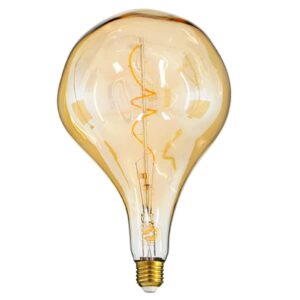 GloboStar® 99175 Λάμπα E27 R170 Rock LED SOFT SPIRAL FILAMENT 6W 500 lm 320° AC 85-265V Edison Retro με Μελί Γυαλί Ultra Θερμό Λευκό 2200 K Dimmable