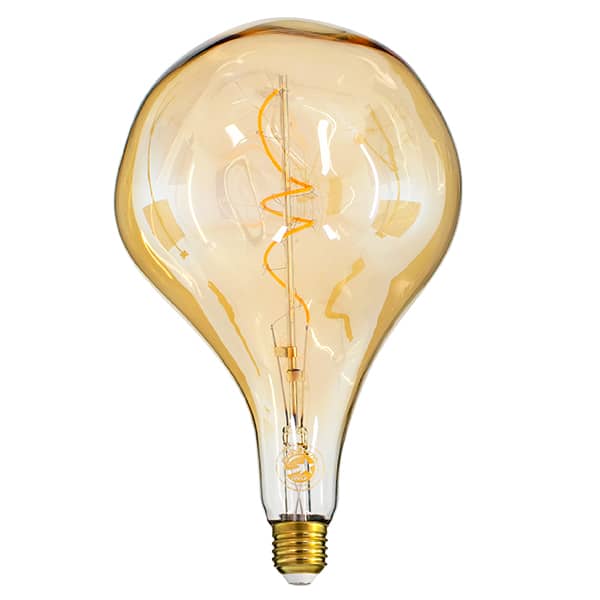 GloboStar® 99175 Λάμπα E27 R170 Rock LED SOFT SPIRAL FILAMENT 6W 500 lm 320° AC 85-265V Edison Retro με Μελί Γυαλί Ultra Θερμό Λευκό 2200 K Dimmable