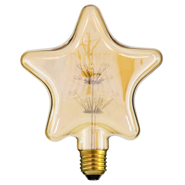 GloboStar® 99207 Λάμπα E27 S125 MTX Star DIODE HP LED String 3W 300 lm 320° AC 85-265V Edison Retro με Μελί Γυαλί Ultra Θερμό Λευκό 2200 K