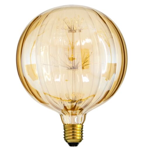 GloboStar® 99211 Λάμπα E27 PK150 MTX Pumpkin DIODE HP LED String 3W 300 lm 320° AC 85-265V Edison Retro με Μελί Γυαλί Ultra Θερμό Λευκό 2200 K