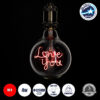 GloboStar® 99260 Λάμπα LED Ultra Thin Soft S Spiral Letter Filament E27 G125 LOVE YOU Γλόμπος 4W 340lm 360° AC 220-240V IP20 Φ12.5 x Υ18cm Κόκκινο με Διάφανο Γυαλί – Dimmable – 3 Years Warranty