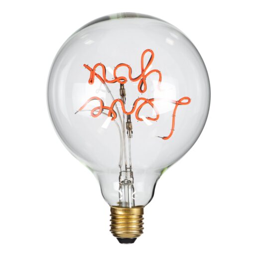 GloboStar® 99260 Λάμπα LED Ultra Thin Soft S Spiral Letter Filament E27 G125 LOVE YOU Γλόμπος 4W 340lm 360° AC 220-240V IP20 Φ12.5 x Υ18cm Κόκκινο με Διάφανο Γυαλί – Dimmable – 3 Years Warranty