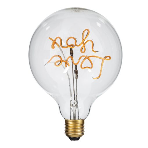 GloboStar® 99261 Λάμπα LED Ultra Thin Soft S Spiral Letter Filament E27 G125 LOVE YOU Γλόμπος 4W 340lm 360° AC 220-240V IP20 Φ12.5 x Υ18cm Ultra Θερμό Λευκό 2200K με Διάφανο Γυαλί – Dimmable – 3 Years Warranty