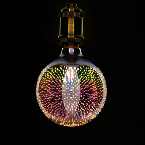 GloboStar® 99271 Λάμπα E27 G125 LED FILAMENT 5W 300 lm 320° AC 85-265V Edison Retro με 3D Εφέ – Galaxy Extreme Glass 2700 K – 3D