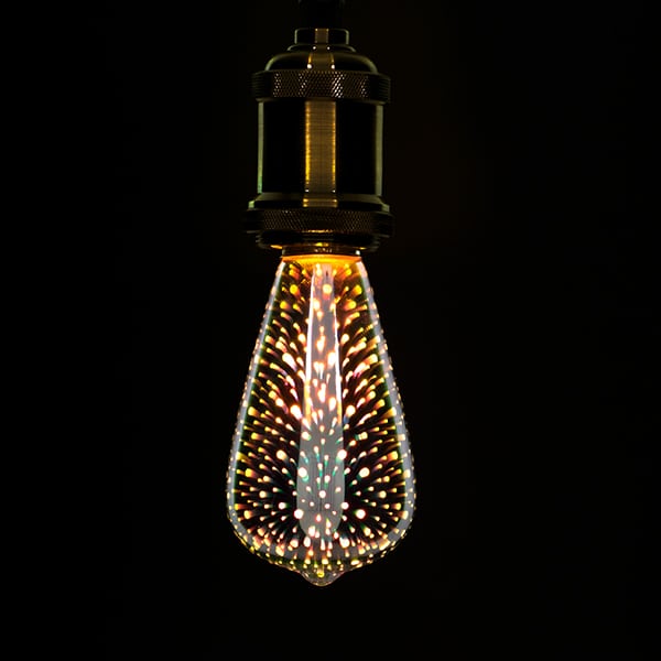 GloboStar® 99272 Λάμπα E27 ST64 LED FILAMENT 5W 300 lm 320° AC 85-265V Edison Retro με 3D Εφέ – Galaxy Extreme Glass 2700 K – 3D