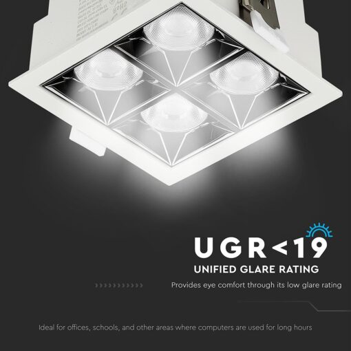 LED Φωτιστικό Χωνευτό 16W CRI>90 V-TAC PRO Samsung Chip 38° 1280lm Ψυχρό 5700K – 991