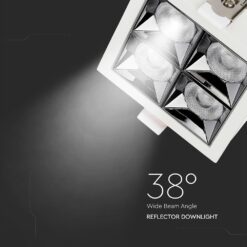 LED Φωτιστικό Χωνευτό 16W CRI>90 V-TAC PRO Samsung Chip 38° 1280lm Ψυχρό 5700K – 991