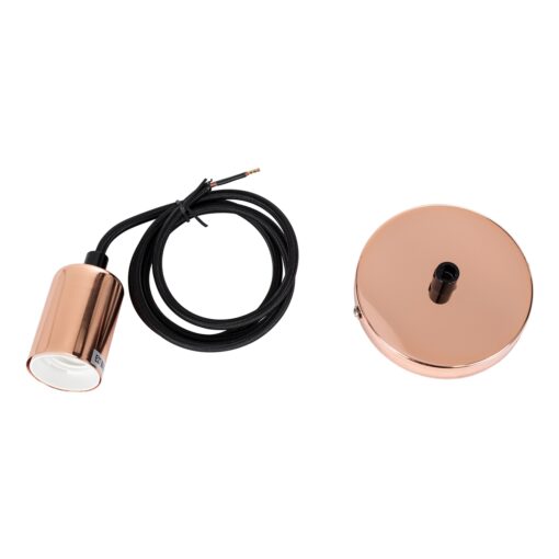 GloboStar® DOUITO 99422 Μοντέρνο Κρεμαστό Φωτιστικό Οροφής Ανάρτηση Μονόφωτο 1 x E27 AC220-240V με 1m Καλώδιο – Φ4 x Υ110cm – Χάλκινο – 5 Years Warranty