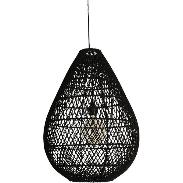 ΦΩΤΙΣΤΙΚΟ ΚΡΕΜΑΣΤΟ ΜΟΝΟΦΩΤΟ Ε27 D370x500 RATTAN ΜΑΥΡΟ EUROLAMP – 144-33020