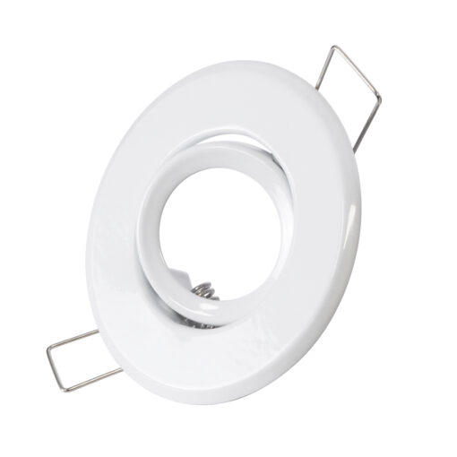 GloboStar® DELTA 77800 Χωνευτό Κινούμενο Στρόγγυλο Σποτ Οροφής για Λάμπα MR11 με Βάση GU5.3 ή GU10 – IP20 – Μεταλλικό – Φ70 x Υ21mm – Λευκό – 5 Χρόνια Εγγύηση