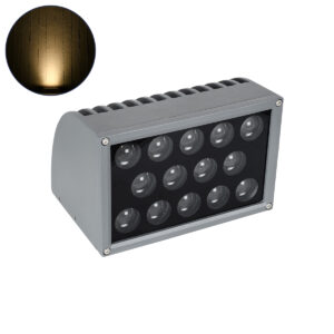 GloboStar® FLOOD-DENA 90487 Επιτοίχιος Προβολέας Wall Washer για Φωτισμό Κτιρίων – Απλίκα & Δαπέδου LED 30W 2700lm 5° DC 24V Αδιάβροχο IP67 Μ18.5 x Π13 x Υ12cm Θερμό Λευκό 2700K – Γκρι Ανθρακί – 3 Years Warranty