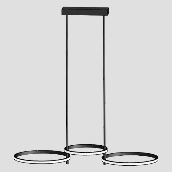 ΦΩΤΙΣΤΙΚΟ ΚΡΕΜΑΣΤΟ 3ΦΩΤΟ LED 34W ΜΑΥΡΟ EUROLAMP 144-10030