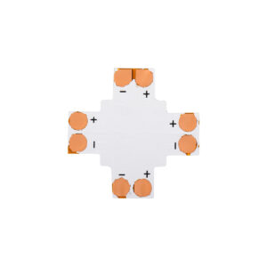 GloboStar® 70707 Connector + Cross για Όλες τις Μονόχρωμες Ταινίες LED 8mm M2.4 x Π2.4 x Y0.4cm