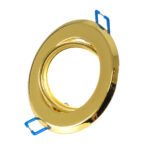 GloboStar® DELTA 77818 Χωνευτό Κινούμενο Στρόγγυλο Σποτ Οροφής για Λάμπα MR16 με Βάση GU5.3 ή GU10 – IP20 – Μεταλλικό – Φ92 x Υ28mm – Χρυσό Πλατίνα – 5 Χρόνια Εγγύηση