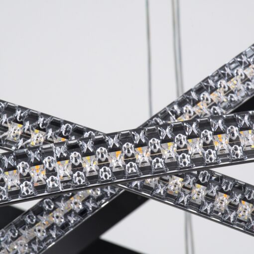 GloboStar® DIAMOND TRIO 61140-DECO Κρεμαστό Φωτιστικό Δαχτυλίδι-Κύκλος LED CCT 150W 18379lm 360° AC 220-240V – Εναλλαγή Φωτισμού μέσω Τηλεχειριστηρίου All In One Ψυχρό 6000k+Φυσικό 4500k+Θερμό 2700k Dimmable Φ60+80+100cm – Μαύρο – 3 Years Warranty