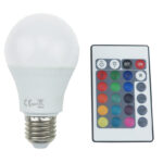 LED Λάμπα E27 A60 Dimmable 8W Diolamp με Τηλεχειριστήριο 650lm Πολύχρωμη RGB+3000K – A608RGBW