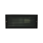 Φωτιστικό Τοίχου Χωνευτό Διαδρόμων/Σκαλοπατιών1xE27 Αλουμινίου με Γρίλιες Μαύρο 10x23cm Ματ Γυαλί IP54 ACA – AC.045GL63B