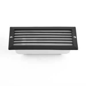 Φωτιστικό Τοίχου Χωνευτό Διαδρόμων/Σκαλοπατιών1xE27 Αλουμινίου με Γρίλιες Γκρι 10x23cm Ματ Γυαλί IP54 ACA – AC.045GL63GDS