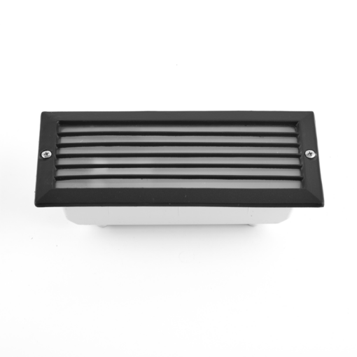 Φωτιστικό Τοίχου Χωνευτό Διαδρόμων/Σκαλοπατιών1xE27 Αλουμινίου με Γρίλιες Γκρι 10x23cm Ματ Γυαλί IP54 ACA – AC.045GL63GDS