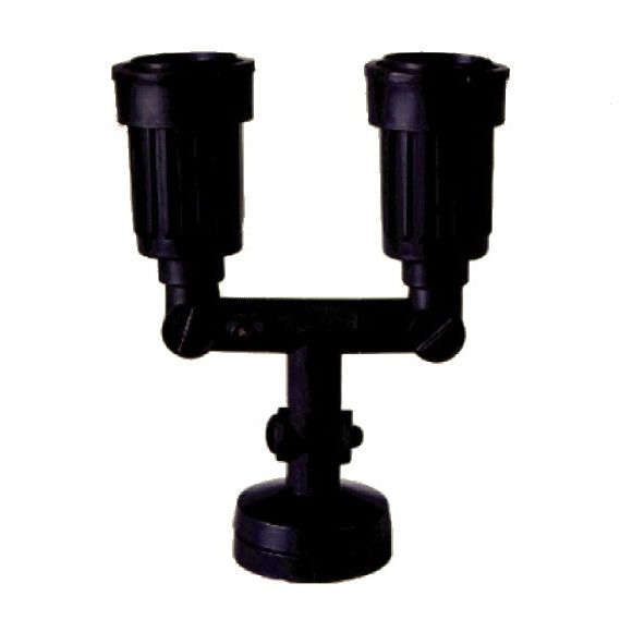 Φωτιστικό Σποτ Τοίχου Κήπου 2xE27 Ενισχυμένο Πλαστικό Μαύρο 22cm  ACA – AC.045GL78