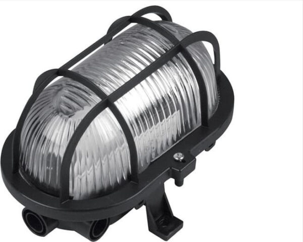 Φωτιστικό Τοίχου 1xE27 Χελώνα Κήπου Πλαστική 18x10x12cm Μαύρη με Πρισματικό Γυαλί IP44 ACA – AC.045PBB