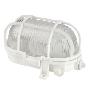 Φωτιστικό Τοίχου 1xE27 Χελώνα Κήπου Πλαστική 18x10x12cm Λευκή με Πρισματικό Γυαλί IP44 ACA – AC.045PBW