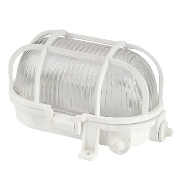 Φωτιστικό Τοίχου 1xE27 Χελώνα Κήπου Πλαστική 18x10x12cm Λευκή με Πρισματικό Γυαλί IP44 ACA – AC.045PBW