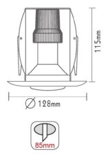 Βάση Σποτ R63 E27 Χωνευτή Στρογγυλή Σταθερή Γκρι ACA – AC.045R63GDS