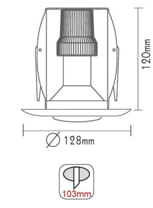 Βάση Σποτ R80 E27 Χωνευτή Στρογγυλή Σταθερή Λευκή ACA – AC.045R80WMS