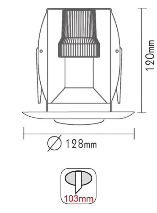 Βάση Σποτ R80 E27 Χωνευτή Στρογγυλή Σταθερή Λευκή ACA – AC.045R80WMS