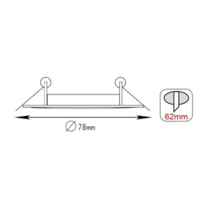 Βάση Σποτ GU10 – MR16 ACA Χωνευτή Στρογγυλή Σταθερή Χρυσή – AC.0451042G