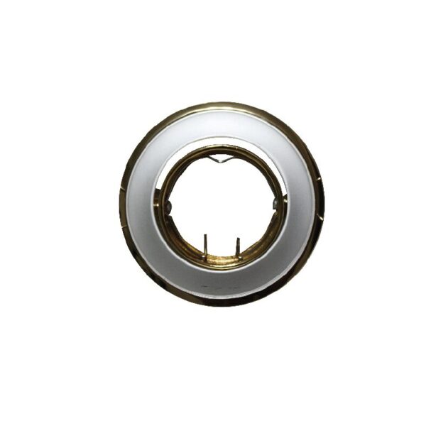 Βάση Σποτ MR11  ACA Χωνευτή Στρογγυλή Ρυθμιζόμενη Ασημί-Χρυσό Περλέ – AC.04532SPS