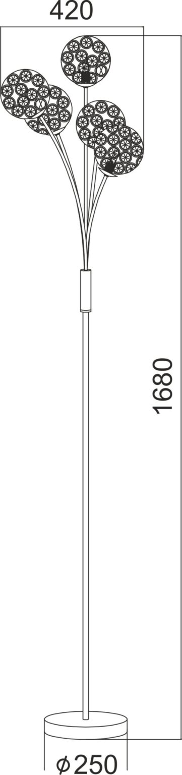 Φωτιστικό Δαπέδου 5XG9 Μεταλλικό Χρώμιο Με Κρυστάλλινες Μπάλες ACA DECOR- AD0086B5F