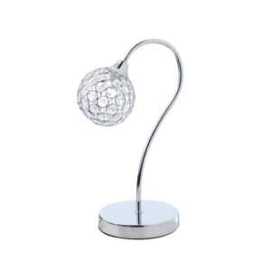 Επιτραπέζιο Φωτιστικό Πορτατίφ 1XG9 Μεταλλικό Χρώμιο Με Κρυστάλλινη Μπάλα ACA DECOR  – AD2012001T