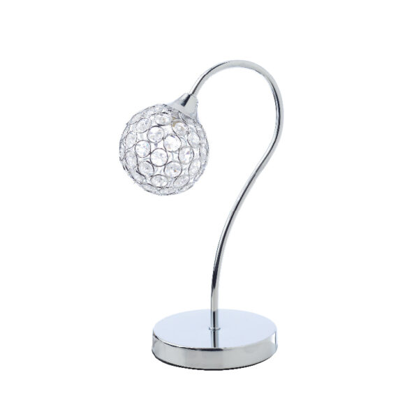 Επιτραπέζιο Φωτιστικό Πορτατίφ 1XG9 Μεταλλικό Χρώμιο Με Κρυστάλλινη Μπάλα ACA DECOR  – AD2012001T