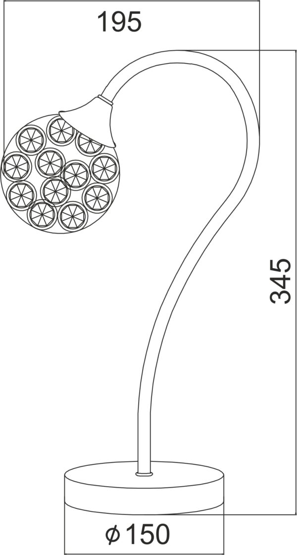 Επιτραπέζιο Φωτιστικό Πορτατίφ 1XG9 Μεταλλικό Χρώμιο Με Κρυστάλλινη Μπάλα ACA DECOR  – AD2012001T