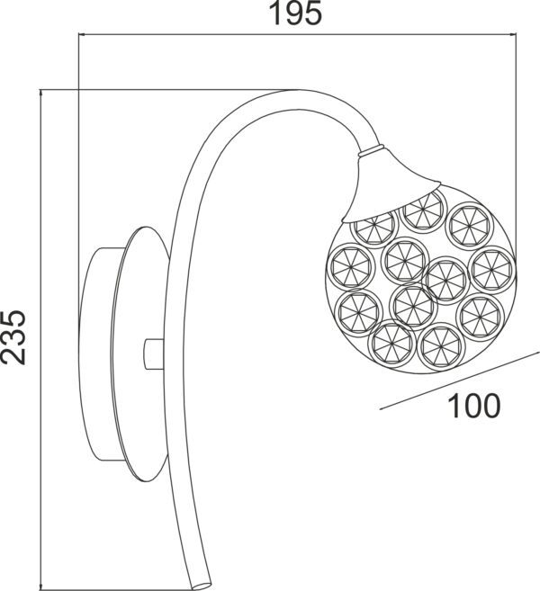 Απλίκα Φωτιστικό Τοίχου 1XG9 Μεταλλικό Χρώμιο Με Κρυστάλλινη Μπάλα ACA DECOR  – AD2012001W