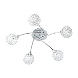 Φωτιστικό Οροφής 5XG9 Μεταλλικό Χρώμιο Με Κρυστάλλινες Μπάλες ACA DECOR – AD2012005C