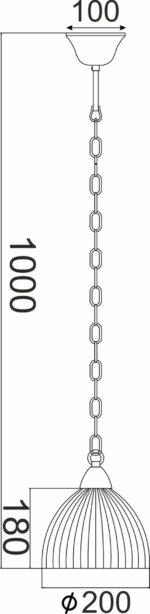 ΚΡΕΜΑΣΤΟ ΡΙΓΩΤΟ ΓΥΑΛΙ Φ20CM 1ΧΕ27 MANOLIA ACA DECOR – AD5001S