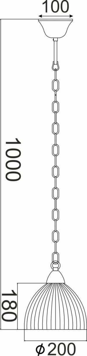 ΚΡΕΜΑΣΤΟ ΡΙΓΩΤΟ ΓΥΑΛΙ Φ20CM 1ΧΕ27 MANOLIA ACA DECOR – AD5001S